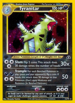 Tyranitar (12) (/75) 1st Edition Holofoil [Vintage: Neo Discovery] Pokemon Single Pokémon