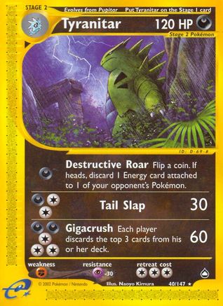 Tyranitar (/147) Reverse Holofoil [Vintage: Aquapolis] Pokemon Single Pokémon