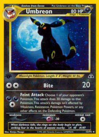 Umbreon (13) (/75) 1st Edition Holofoil [Vintage: Neo Discovery] Pokemon Single Pokémon