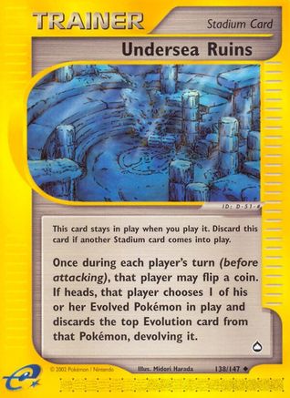 Undersea Ruins 138/147 [Vintage: Aquapolis] Pokemon Single Pokémon