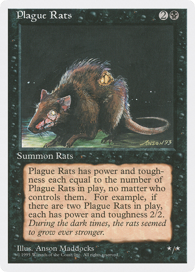 Plague Rats (4ED-154) [Fourth Edition] MTG Single Wizards of the Coast