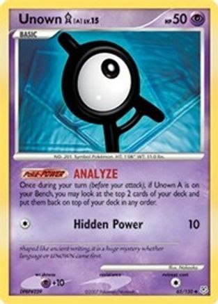 Unown [A] (65/130) Reverse Holofoil [DP: Base Set] Pokemon Single Pokémon