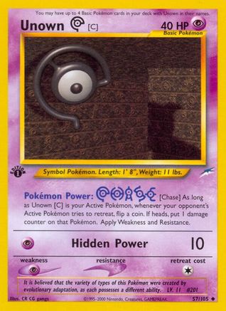 Unown [C] (/105) 1st Edition [Vintage: Neo Destiny] Pokemon Single Pokémon