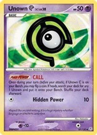 Unown [C] (67/130) Reverse Holofoil [DP: Base Set] Pokemon Single Pokémon