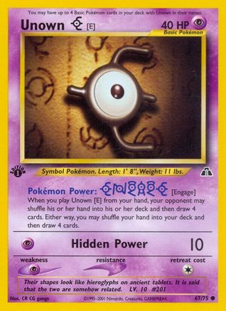 Unown [E] (67/75) 1st Edition [Vintage: Neo Discovery] Pokemon Single Pokémon