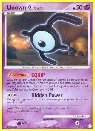 Unown [E] (/123) Reverse Holofoil [DP: Mysterious Treasures] Pokemon Single Pokémon