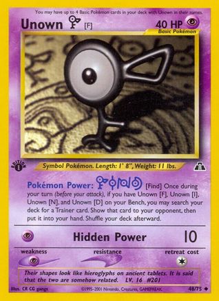 Unown [F] (48/75) 1st Edition [Vintage: Neo Discovery] Pokemon Single Pokémon