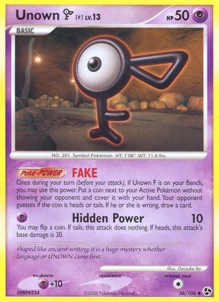 Unown [F] (/106) Reverse Holofoil [DP: Great Encounters] Pokemon Single Pokémon