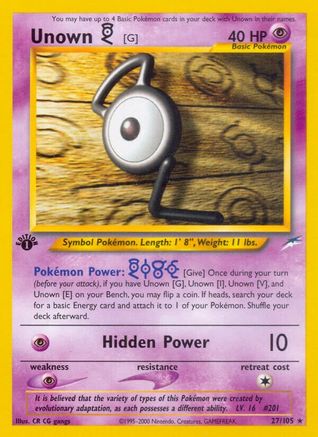 Unown [G] (/105) 1st Edition [Vintage: Neo Destiny] Pokemon Single Pokémon
