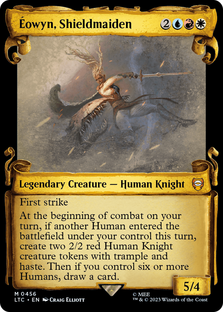 Eowyn, Shieldmaiden (Showcase Scrolls) (LTC-456) [Tales of Middle-earth Commander] (Showcase) Foil MTG Single Wizards of the Coast