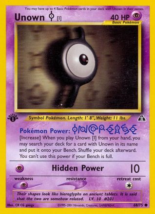 Unown [I] (68/75) 1st Edition [Vintage: Neo Discovery] Pokemon Single Pokémon