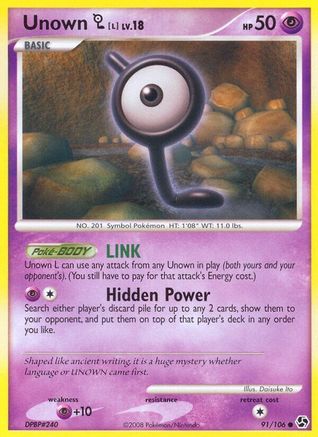Unown [L] (/106) Reverse Holofoil [DP: Great Encounters] Pokemon Single Pokémon