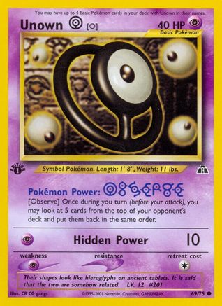 Unown [O] (69/75) 1st Edition [Vintage: Neo Discovery] Pokemon Single Pokémon