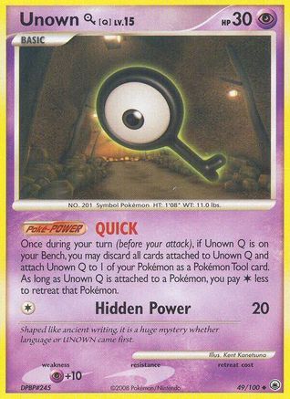 Unown [Q] (49/100) Reverse Holofoil [DP: Majestic Dawn] Pokemon Single Pokémon