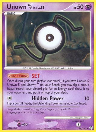Unown [S] (/132) Reverse Holofoil [DP: Secret Wonders] Pokemon Single Pokémon
