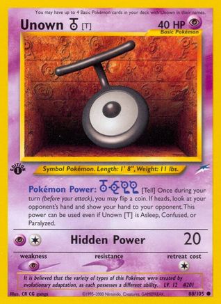 Unown [T] (88/105) 1st Edition [Vintage: Neo Destiny] Pokemon Single Pokémon