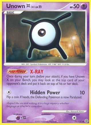 Unown [X] (71/132) Reverse Holofoil [DP: Secret Wonders] Pokemon Single Pokémon