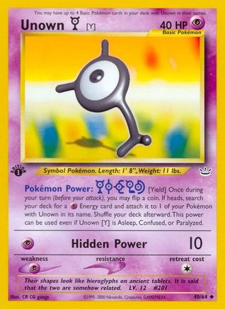 Unown [Y] (40/64) 1st Edition [Vintage: Neo Revelation] Pokemon Single Pokémon