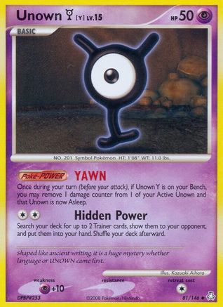 Unown (Y) (/146) Reverse Holofoil [DP: Legends Awakened] Pokemon Single Pokémon
