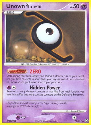 Unown [Z] (/132) Reverse Holofoil [DP: Secret Wonders] Pokemon Single Pokémon