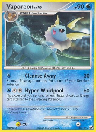 Vaporeon (/100) Reverse Holofoil [DP: Majestic Dawn] Pokemon Single Pokémon