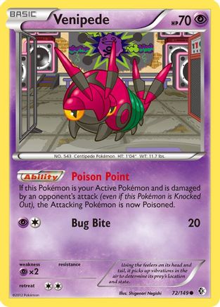Venipede (/149) Reverse Holofoil [BW: Boundaries Crossed] Pokemon Single Pokémon