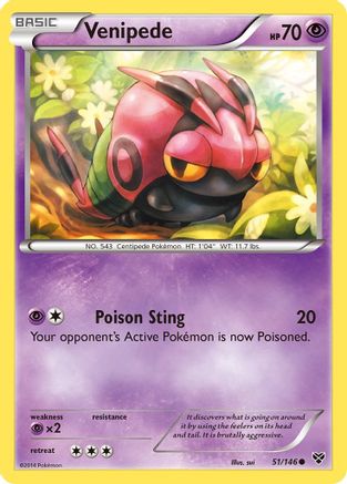 Venipede (/146) Reverse Holofoil [XY: Base Set] Pokemon Single Pokémon