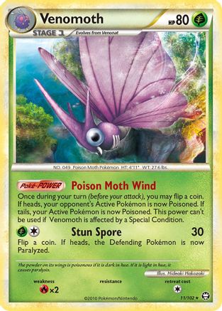 Venomoth (11/102) Holofoil [HGSS: Triumphant] Pokemon Single Pokémon