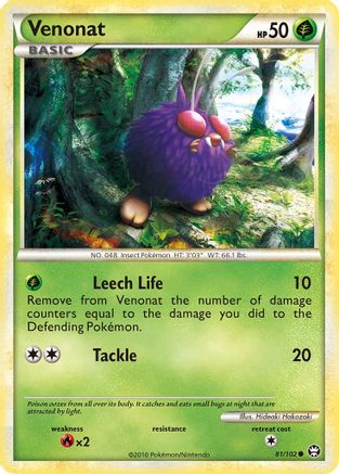 Venonat (/102) Reverse Holofoil [HGSS: Triumphant] Pokemon Single Pokémon
