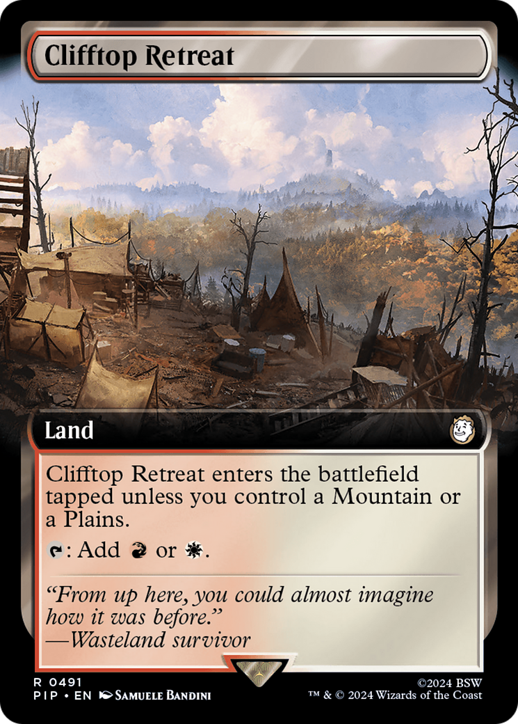 Clifftop Retreat (PIP-491) [Fallout] (Extended Art) MTG Single Wizards of the Coast
