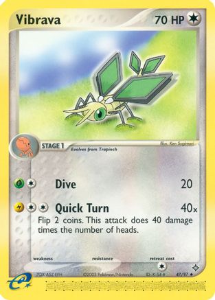 Vibrava - 47/97 (47/97) [EX: Dragon] Pokemon Single Pokémon