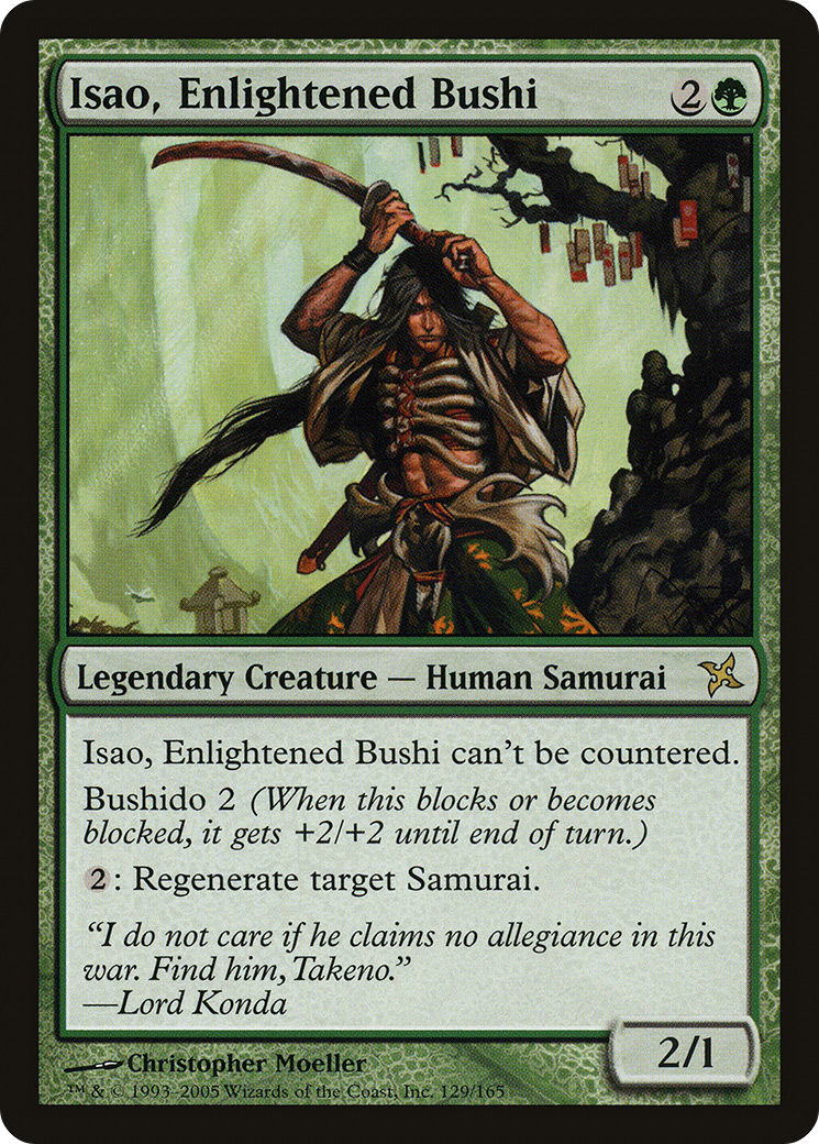 Isao, Enlightened Bushi (BOK-129) [Betrayers of Kamigawa] Foil MTG Single Wizards of the Coast