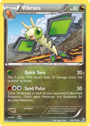 Vibrava (/149) Reverse Holofoil [BW: Boundaries Crossed] Pokemon Single Pokémon
