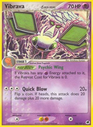 Vibrava - 024/101 (Delta Species) (24/101) [EX: Dragon Frontiers] Pokemon Single Pokémon