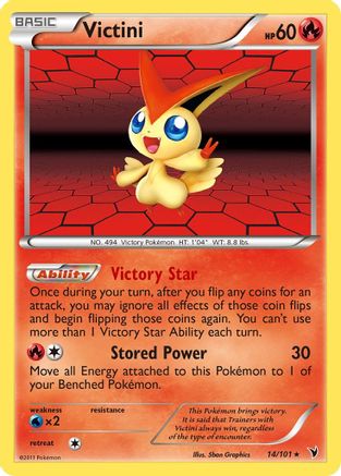 Victini (14) (/101) Holofoil [BW: Noble Victories] Pokemon Single Pokémon