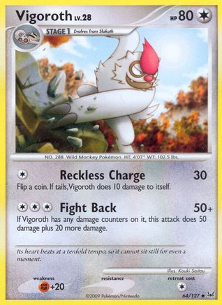 Vigoroth (/127) Reverse Holofoil [Platinum: Base set] Pokemon Single Pokémon
