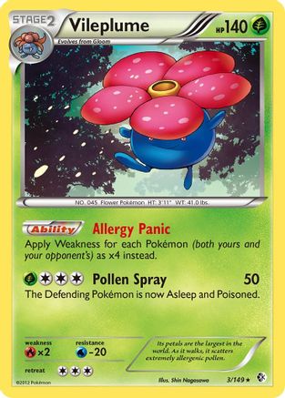 Vileplume (/149) Reverse Holofoil [BW: Boundaries Crossed] Pokemon Single Pokémon