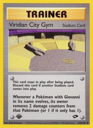 Viridian City Gym (123/132) 1st Edition [Vintage: Gym Challenge] Pokemon Single Pokémon