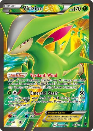 Virizion EX (Full Art) 96/101 Holofoil [BW: Plasma Blast] Pokemon Single Pokémon