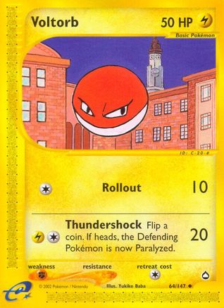 Voltorb (64) (/147) Reverse Holofoil [Vintage: Aquapolis] Pokemon Single Pokémon