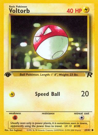 Voltorb (69/82) 1st Edition [Vintage: Team Rocket] Pokemon Single Pokémon