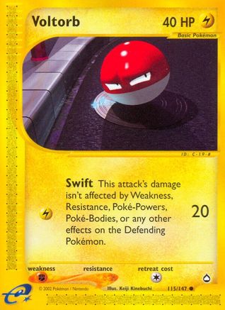 Voltorb (115) (/147) Reverse Holofoil [Vintage: Aquapolis] Pokemon Single Pokémon