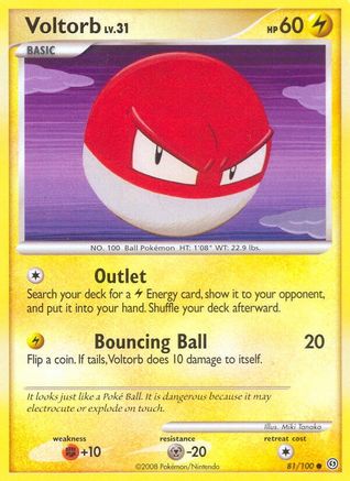 Voltorb (81) (/100) Reverse Holofoil [DP: Stormfront] Pokemon Single Pokémon