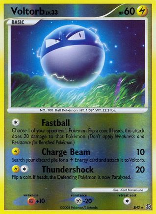 Voltorb (Shiny) (/100) Reverse Holofoil [DP: Stormfront] Pokemon Single Pokémon