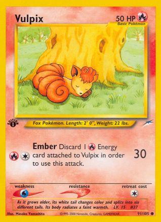 Vulpix (91/105) - [Vintage: Neo Destiny] 1st Edition Pokemon Single Pokémon