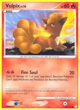 Vulpix (107/123) Reverse Holofoil [DP: Mysterious Treasures] Pokemon Single Pokémon