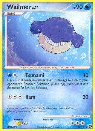 Wailmer (/106) Reverse Holofoil [DP: Great Encounters] Pokemon Single Pokémon
