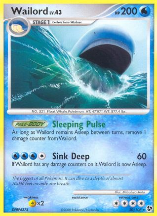 Wailord (/106) Reverse Holofoil [DP: Great Encounters] Pokemon Single Pokémon