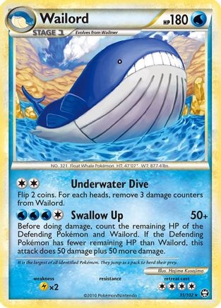 Wailord (31/102) Reverse Holofoil [HGSS: Triumphant] Pokemon Single Pokémon
