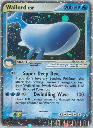 Wailord ex 100/100 Holofoil [EX: Sandstorm] Pokemon Single Pokémon